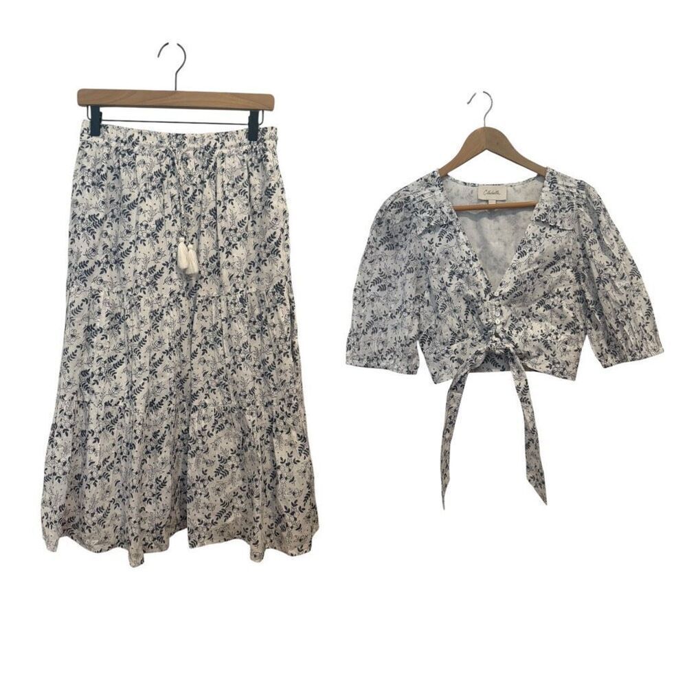 Cleobella Matching Midi Skirt and Crop Top Organic Cotton Size M